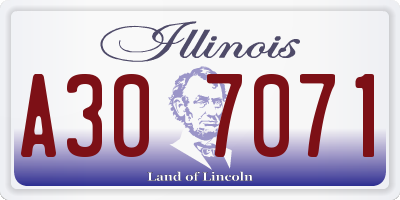 IL license plate A307071