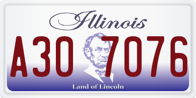 IL license plate A307076