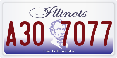 IL license plate A307077