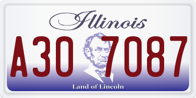 IL license plate A307087