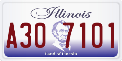 IL license plate A307101