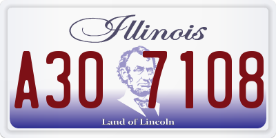 IL license plate A307108