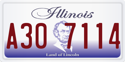 IL license plate A307114