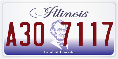 IL license plate A307117