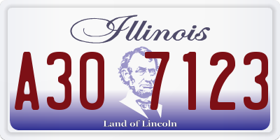 IL license plate A307123