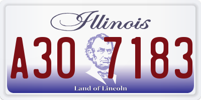 IL license plate A307183