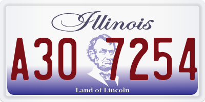 IL license plate A307254