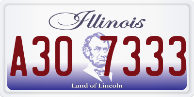 IL license plate A307333