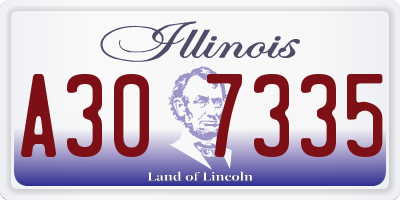 IL license plate A307335