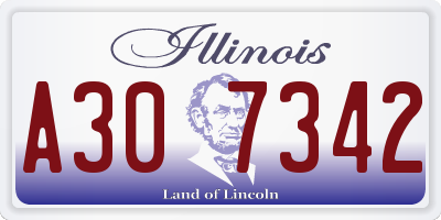 IL license plate A307342