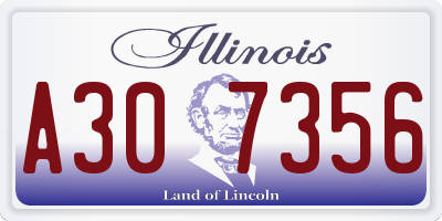 IL license plate A307356