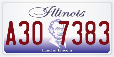 IL license plate A307383