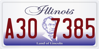 IL license plate A307385