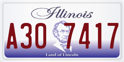 IL license plate A307417