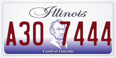 IL license plate A307444