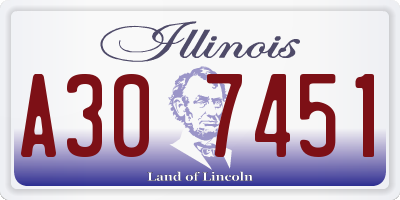 IL license plate A307451