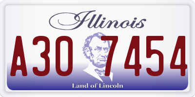 IL license plate A307454