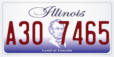 IL license plate A307465