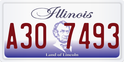 IL license plate A307493