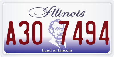 IL license plate A307494