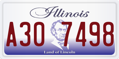 IL license plate A307498