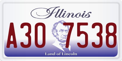 IL license plate A307538