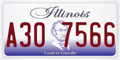 IL license plate A307566