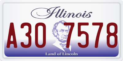 IL license plate A307578
