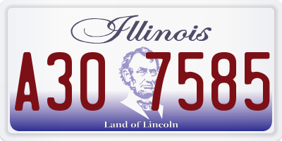 IL license plate A307585