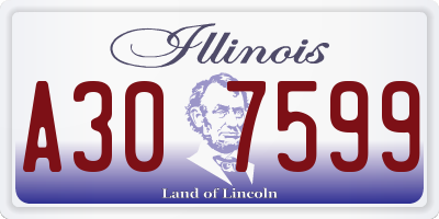 IL license plate A307599