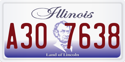 IL license plate A307638