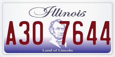 IL license plate A307644
