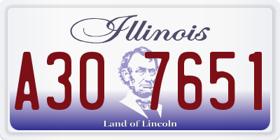 IL license plate A307651