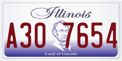 IL license plate A307654