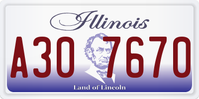 IL license plate A307670