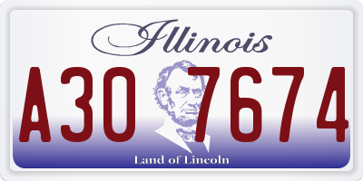 IL license plate A307674