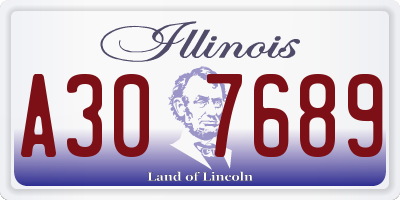 IL license plate A307689