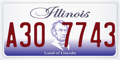 IL license plate A307743