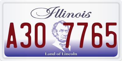 IL license plate A307765