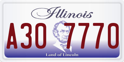 IL license plate A307770