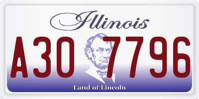 IL license plate A307796