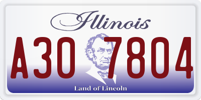 IL license plate A307804
