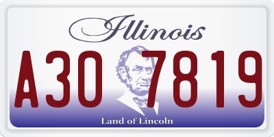 IL license plate A307819