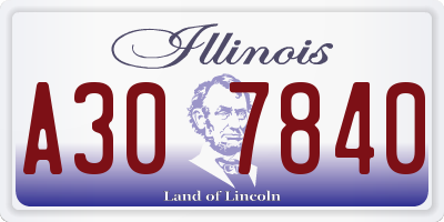 IL license plate A307840