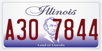 IL license plate A307844