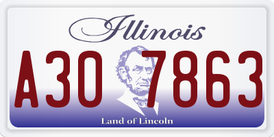 IL license plate A307863