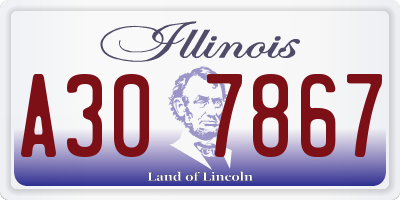 IL license plate A307867