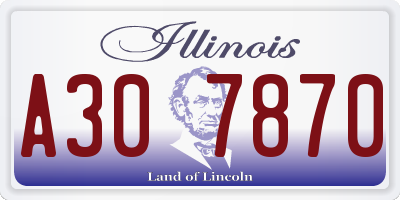 IL license plate A307870