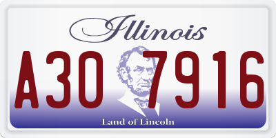 IL license plate A307916