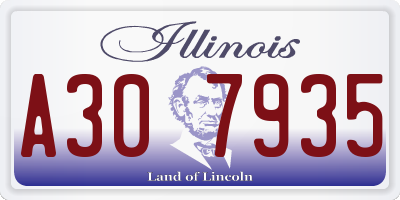 IL license plate A307935
